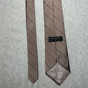 Dior Brown Geometric Silk Tie